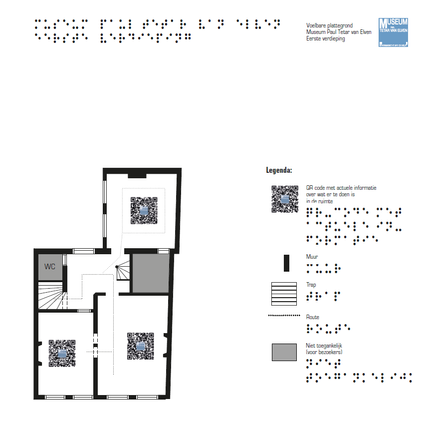 Plattegrond met relief en braille - eerste etage