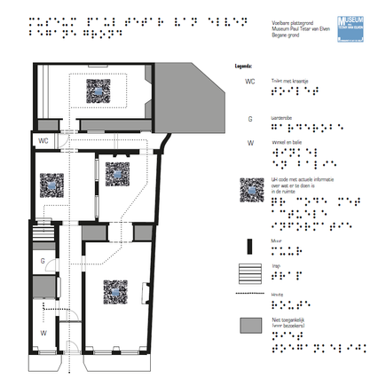 Plattegrond met relief en braille - begane grond